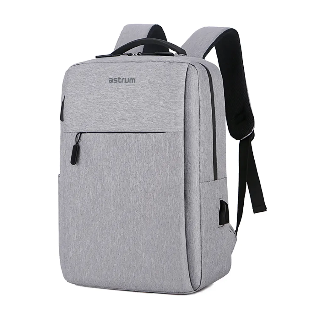 LB200 15″ Grey Laptop Backpack USB Multi‑Pocket 900g 24m