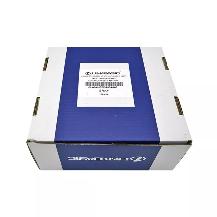 Linkbasic 100m Cat5e Solid UTP Cable Grey