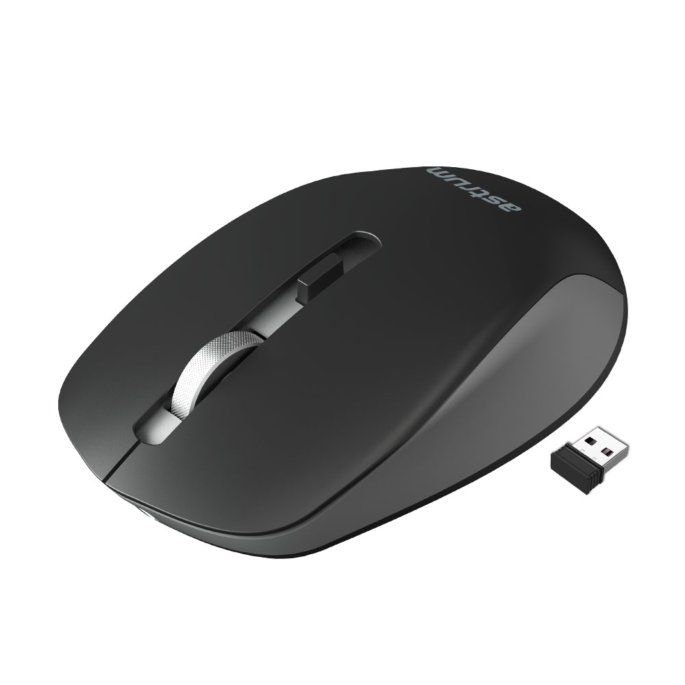 Astrum MW230 Rechargeable Wireless Mouse – 1600 DPI, USB-C Charging Black