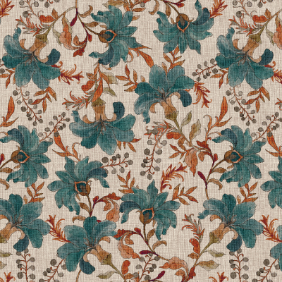Silkhouse Balmoral Tobacco Botanical Fabric 280cm