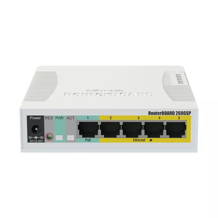 MikroTik RB‑260GSP SwOS Smart Switch 5 Port 1SFP PoE Out