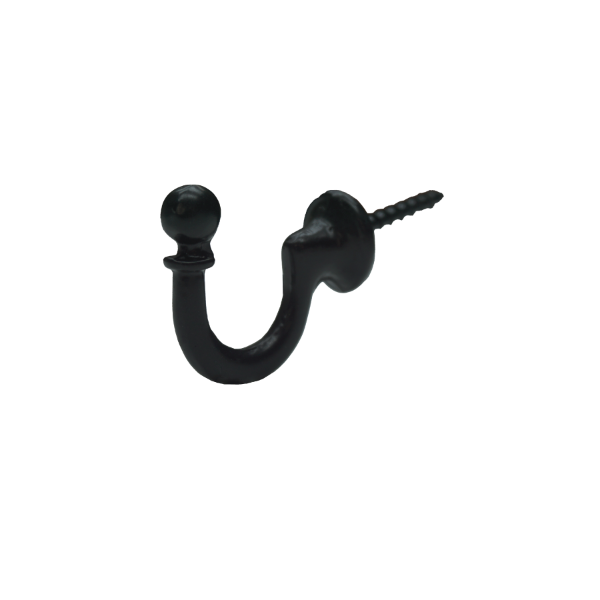 Ref.34 Metal Tieback Hook - Black Curtain Accessory