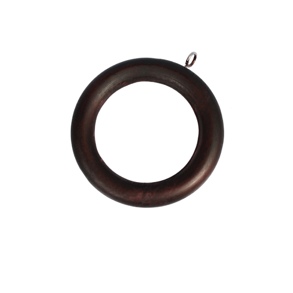 34mm Wooden Curtain Rings - Mahogany Finish