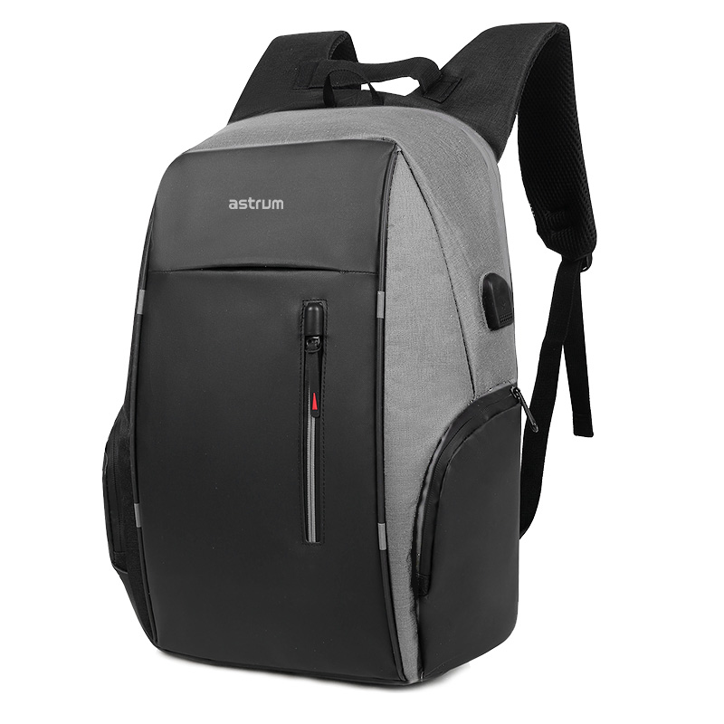 LB210 15″ Grey PU+Nylon Laptop Backpack USB 1kg 24m