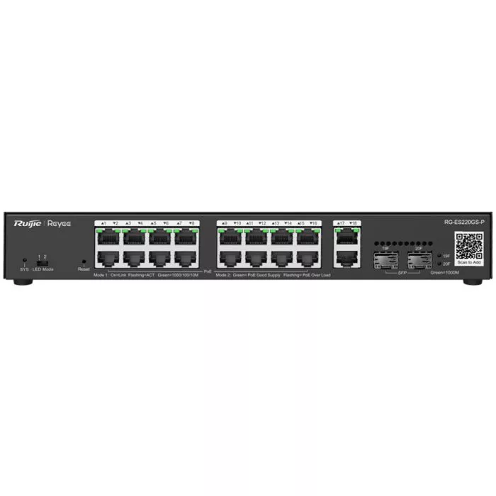 Reyee RG‑ES220GP 16 PoE 250W 18‑Port Switch