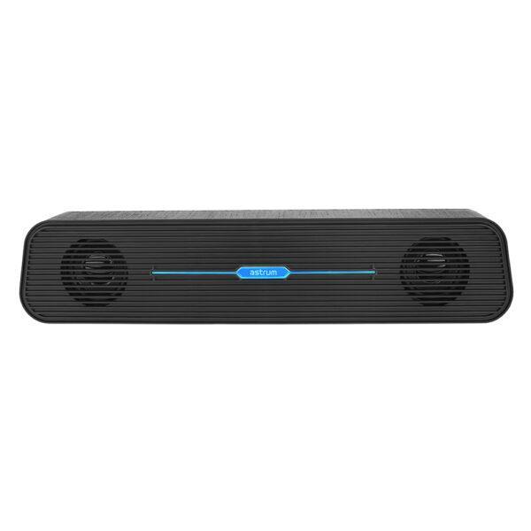 Astrum SM120 USB Soundbar Speaker 2.0CH, 6W RMS, 360° Surround Sound, AUX Input, Compact Design Black SKU: A13012-B