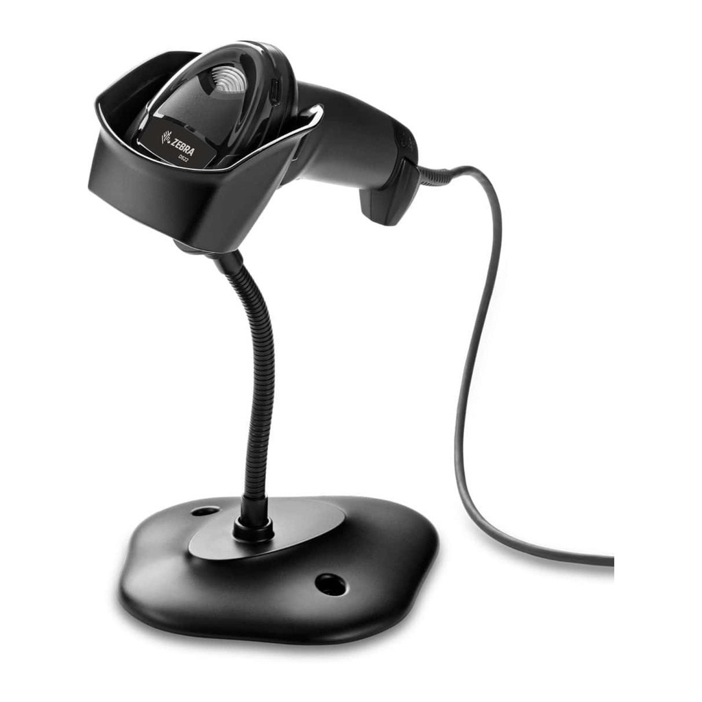 Zebra DS2208‑SR 2D USB Scanner Kit w/ Stand 5ft Drop 3yr