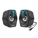 Astrum SU020 USB Multimedia Speakers 2.0CH, 2×3W RMS, LED Ambient Light, AUX/USB/FM/TF Support Black SKU: A13602-BL