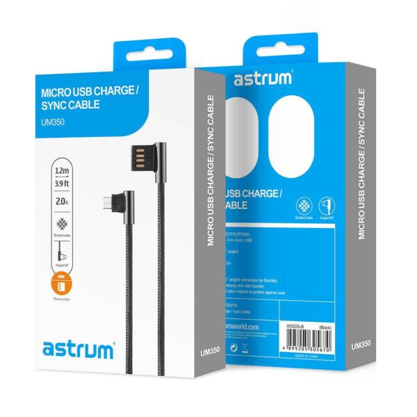Astrum UD350 Micro USB Cable 1.5m 2A Fast 480Mbps 24m