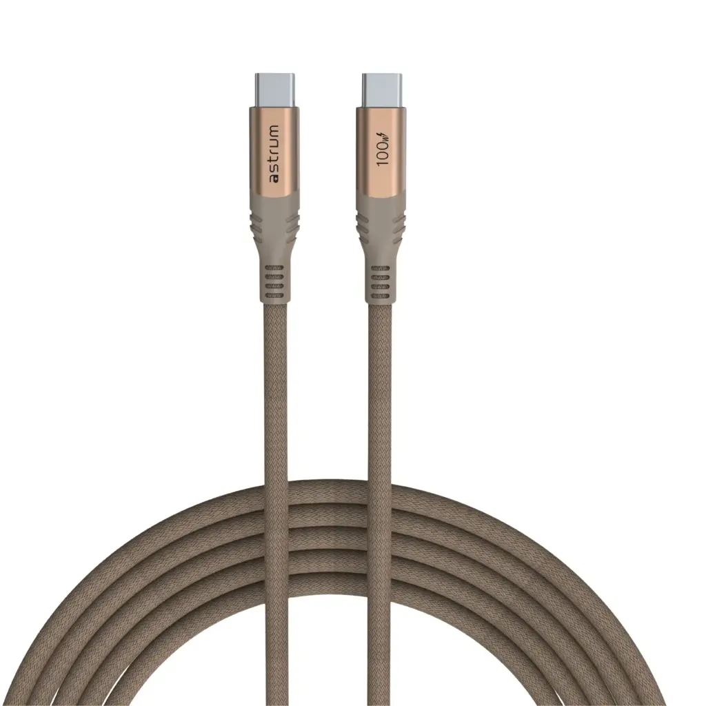 Astrum VMCC100 USB‑C to USB‑C Cable 1.2m 100W Braided Gold 12m