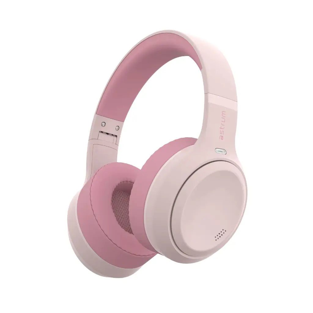 Astrum Ease Drift Hybrid ANC BT6.0 Over‑Ear Headphone Pink