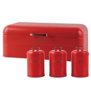 Totally 4‑Piece Breadbin & Canister Set Red