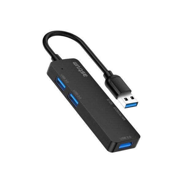Astrum UH020 USB‑3 Hub + SD/TF 5Gbps OTG 30g 24m