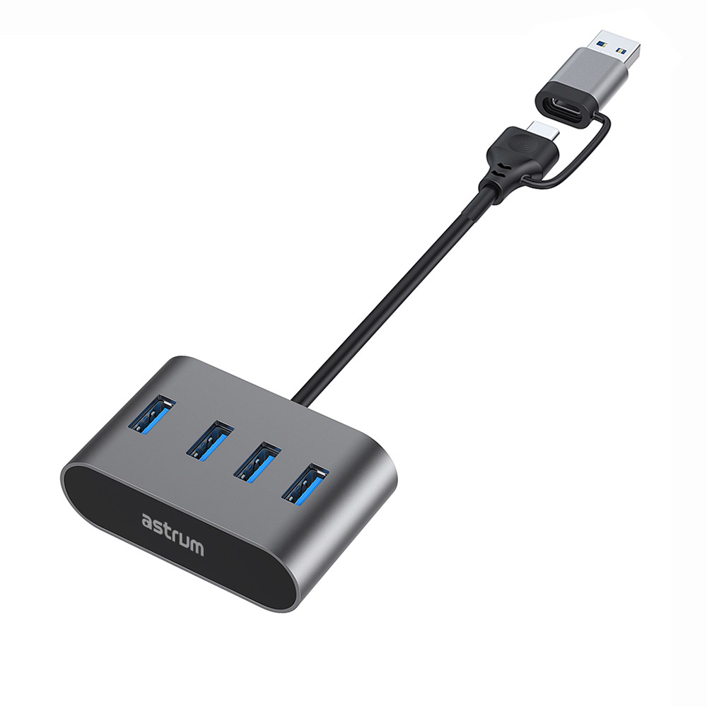 Astrum UH350 USB‑C/USB3 4‑Port Hub 5Gbps 50g 24m