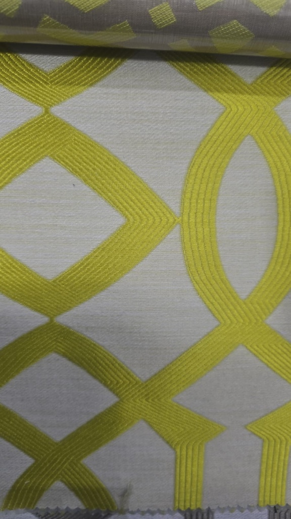 River Fabric Dimitri Chartreuse Curtain Fabric 280cm