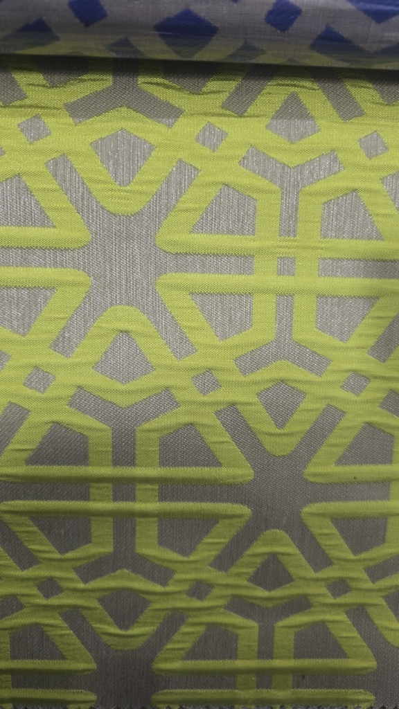 River Fabric Ziggurat Chartreuse Curtain Fabric 280cm