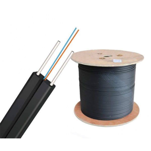 UltraLAN Bow-Type 2-Core G657A2 Drop Cable Black, LSZH, UV, 2×3 mm, 2 km Drum