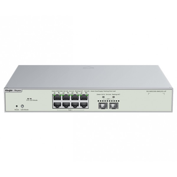 Reyee NBS5300-8MG2XS-UP 8×2.5G PoE++ 2×10G L3 Switch