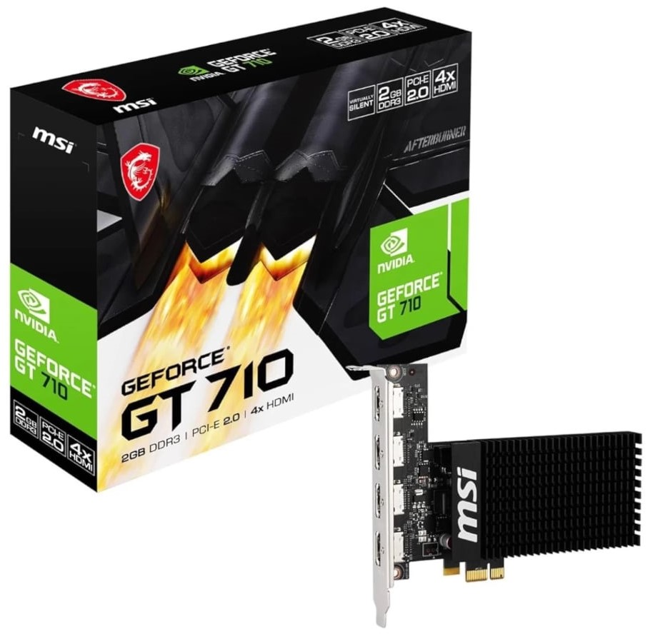 MSI GeForce GT 710 2GD3H (GT7102GD3H4HDMI) – 2GB GDDR3 4x HDMI