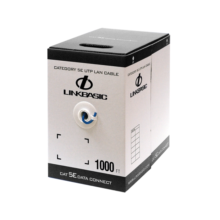 Linkbasic UTP‑305B 305m Cat5e Solid Blue UTP Cable  