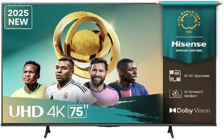 Hisense 75" A6Q 4K UHD Smart TV 75A6Q HDR VIDAA 2025