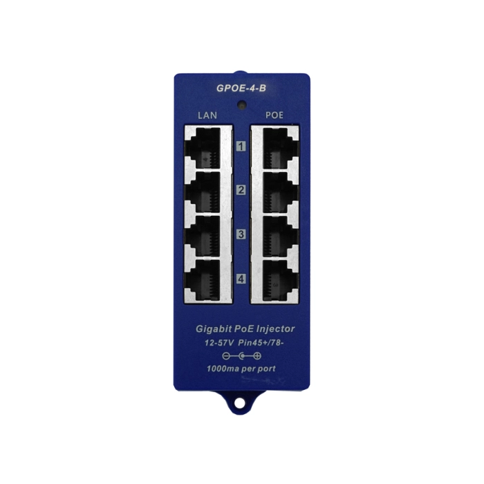 Scoop 4‑Port Gigabit PoE Injector 12-57V, No PSU