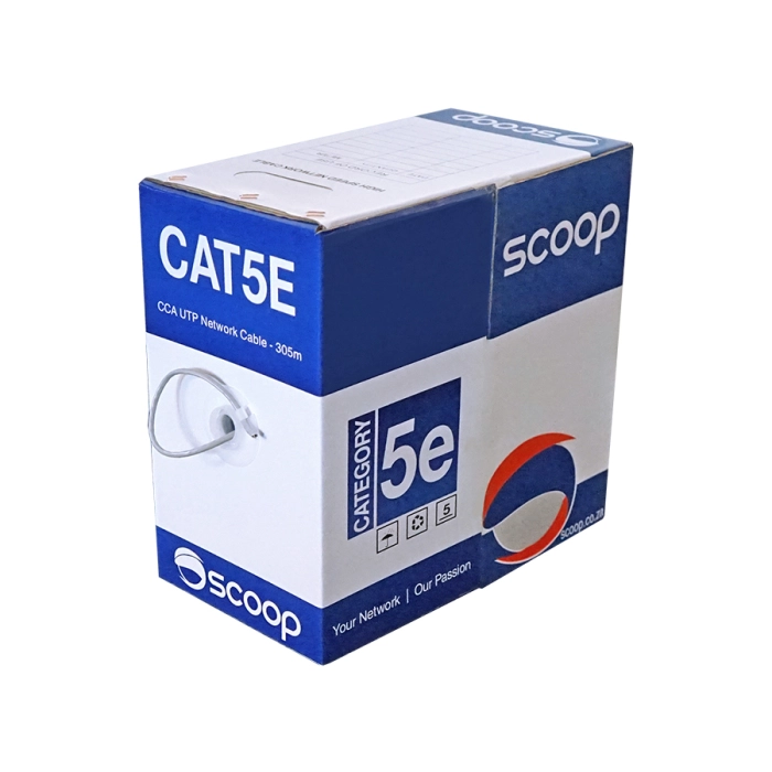 Scoop UTP‑305C 305m Cat5e CCA Cable Grey