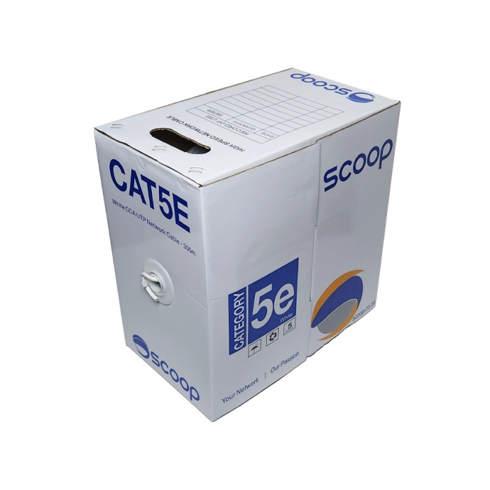 Scoop UTP‑305CW 305m Cat5e CCA Cable White