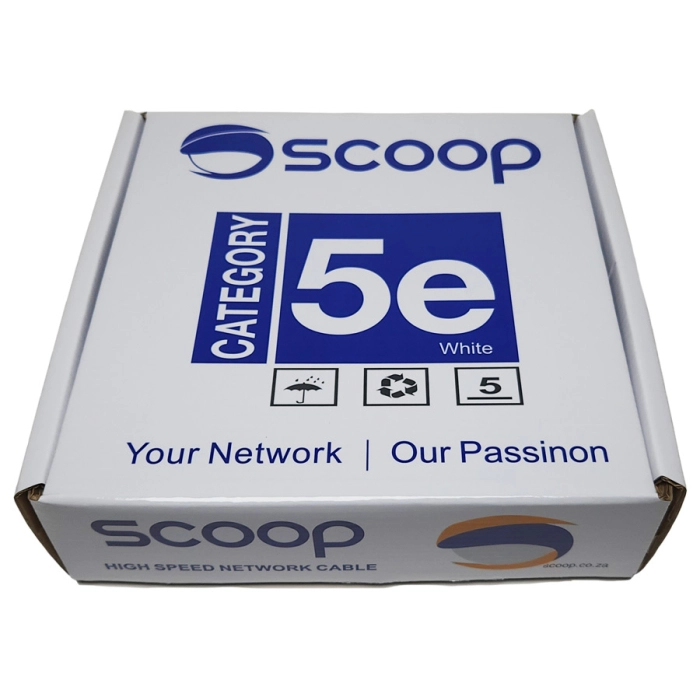 Scoop UTP‑100CW 100m Cat5e CCA Cable White