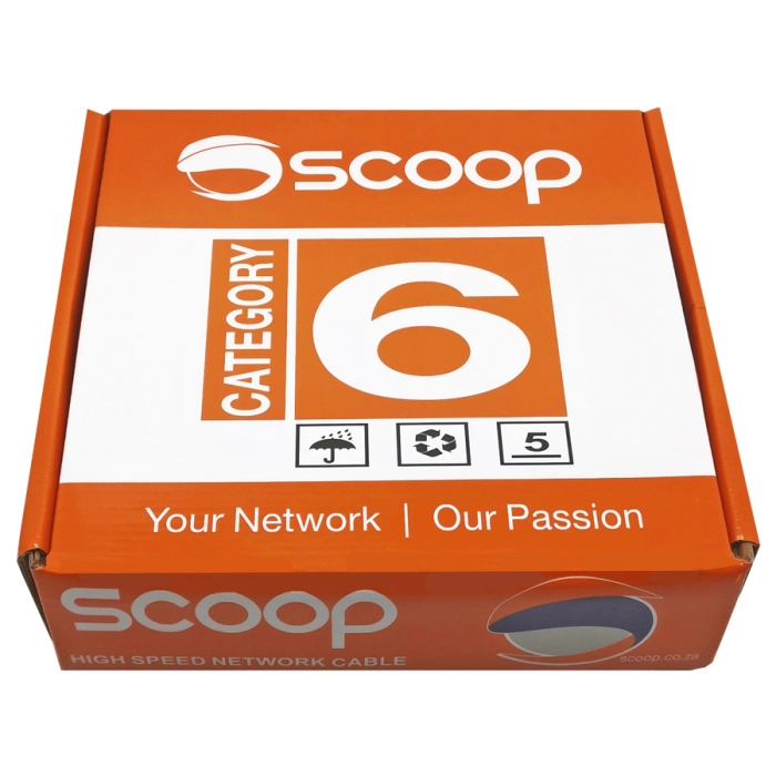 Scoop UTP‑6100C 100m Cat6 CCA Cable Grey