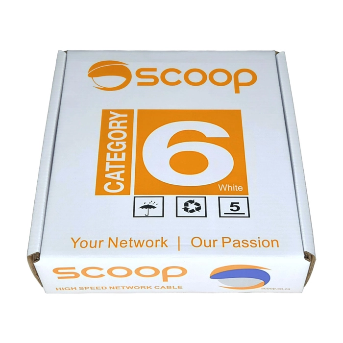 Scoop UTP‑6100CW 100m Cat6 CCA Cable White