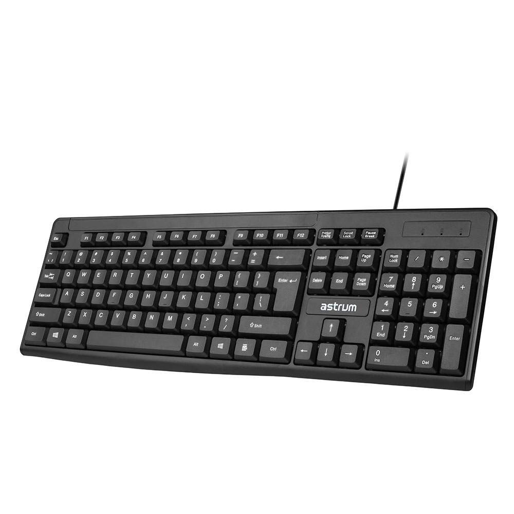 Astrum KB080 Slim USB Keyboard 104‑Key Spill‑Resist 5M 24m