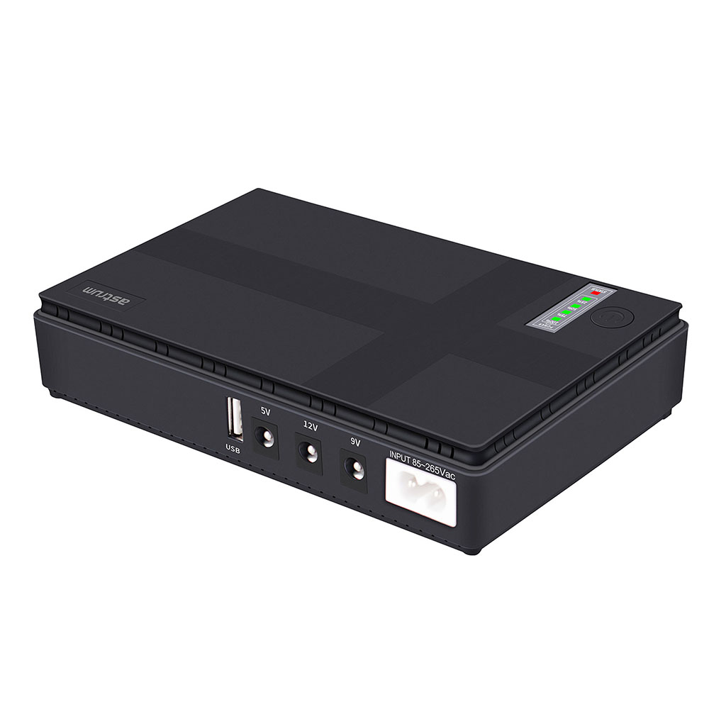 Astrum PB070 Mini UPS 10400mAh 5–12V Dual Output Black