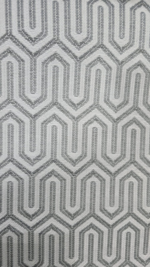 River Fabric Hemingway Pewter Chevron-Interlock 100% Polyester Curtain Fabric – 280 cm Wide, 190 GSM