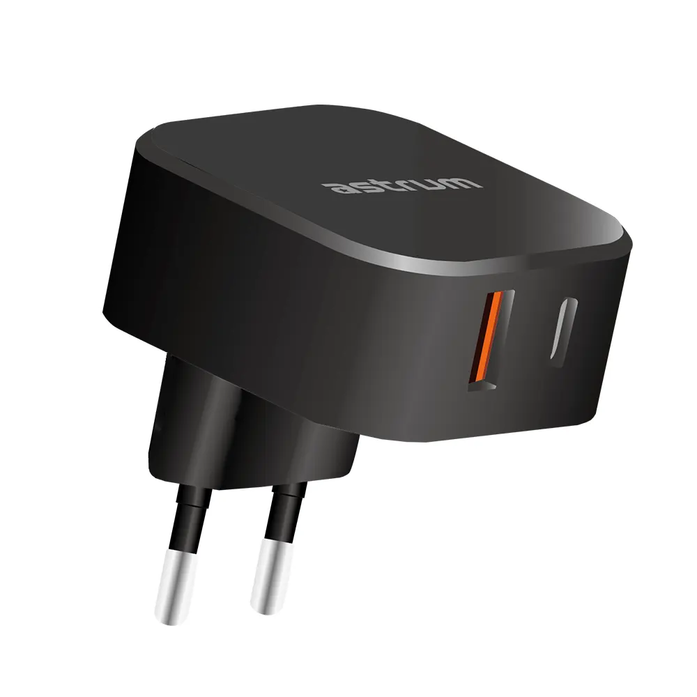Astrum Pro PD35 33W USB‑C PD + USB‑A Wall Charger White 24m