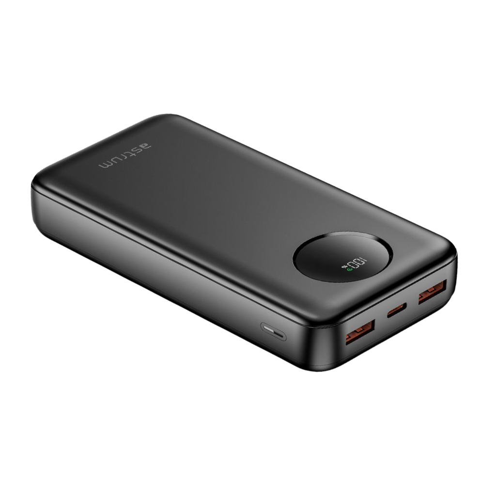 Astrum PB265 Power Bank 20000mAh, PD20W USB-C + QC3.0 22.5W Dual USB-A, LCD Display, Smart IC SKU: A91626-B