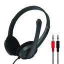 Astrum HS240 On Ear Wired Headset 40mm Drivers, Boom Mic, Dual 3.5mm AUX, Lightweight Design Black SKU: A12024-B