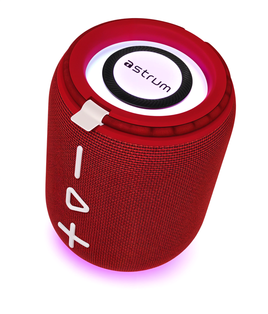 Astrum SP110 Portable Bluetooth Speaker 10W RMS, BT5.3, TWS Stereo, TF/USB/FM/AUX, RGB Light, IPX5 Black SKU: A14511-N