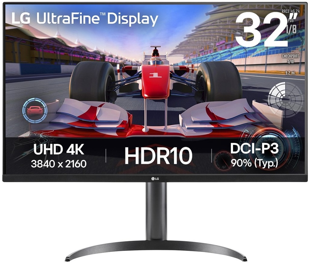 LG UltraFine 32UR550K-B. AFAQ 32" 4K UHD VA Monitor HDR10, DCI-P3 90%, Ergonomic Stand, HDMI & DisplayPort
