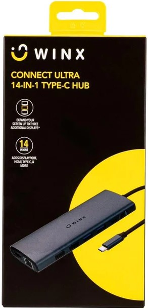 🔌 Winx CONNECT Ultra 14-in-1 Type-C Hub – Silver