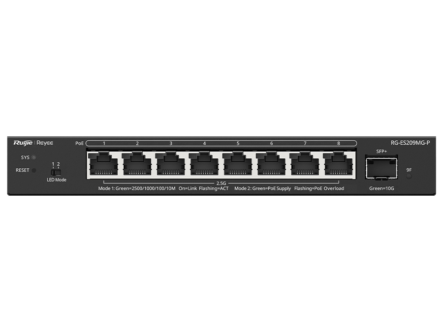 Reyee RG‑ES209MGP 8‑Port 2.5G PoE Switch