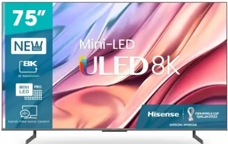 🖥️ Hisense U80H 75" Mini LED ULED 8K Smart TV Quantum Dot, Dolby Vision, Game Mode Pro