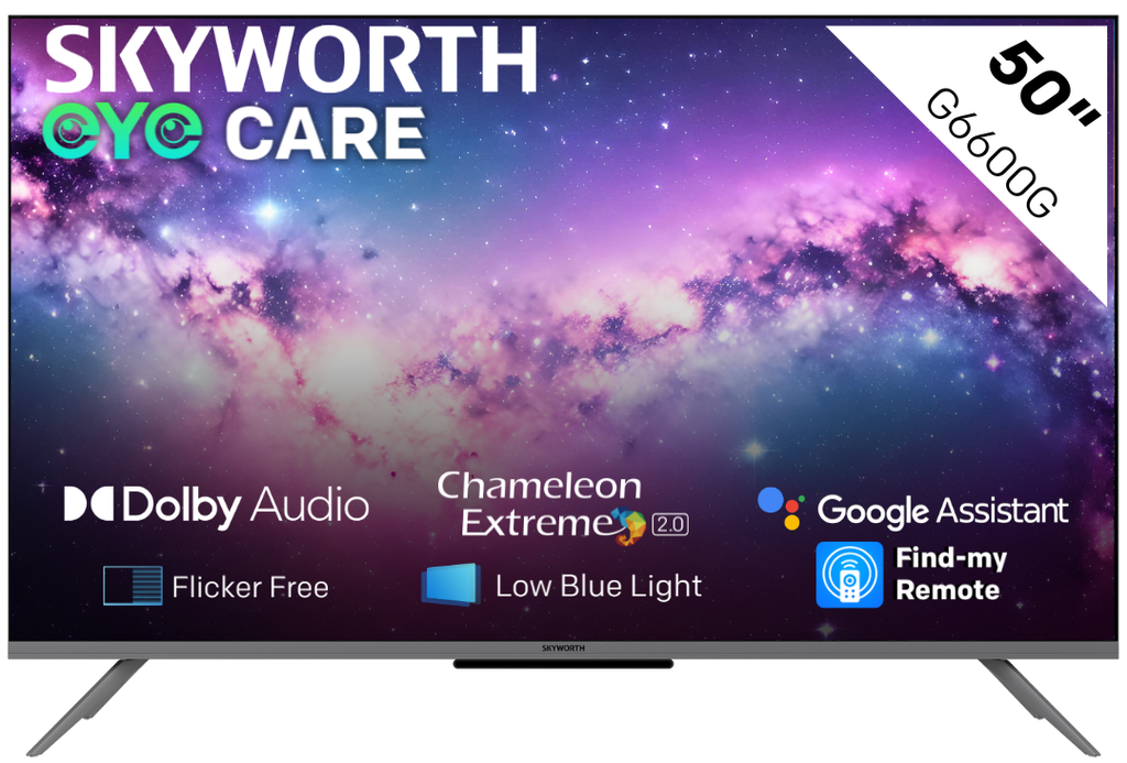 Skyworth 50" Google TV 4K UHD, HDR10+, Bluetooth 5.1, Game Mode