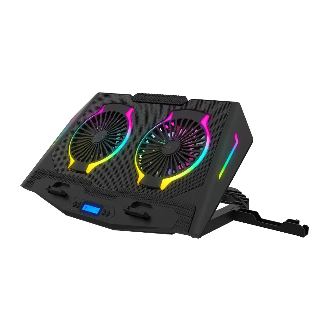 Astrum LCP172 Laptop Cooling Pad, Dual 125mm RGB Fans, 6 Level Stand, USB Hub, 17″ Support