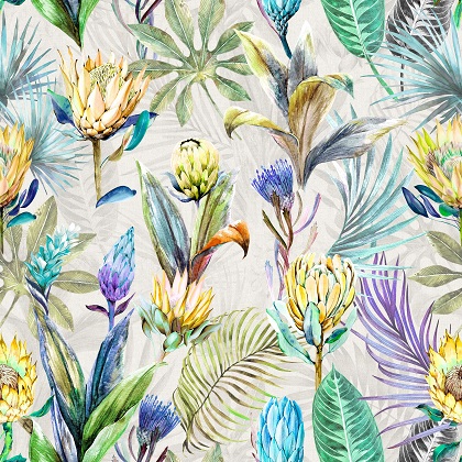 Out Of Africa Kimberley Serenity Printed Cotton Fabric (280cm Wide)