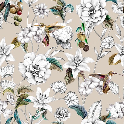 Out Of Africa Litchi Orchard Serenity Printed Cotton Fabric (280cm Wide)