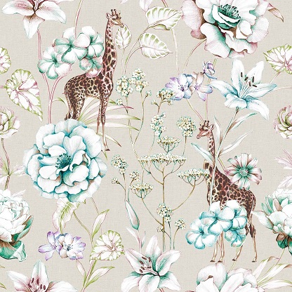 Out Of Africa Ozzie Jade Printed Cotton Fabric (280cm Wide)