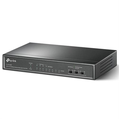TP-Link TL-SF1009P 9-Port 10/100Mbps Desktop Switch with 8× PoE+, Fanless, Plug & Play