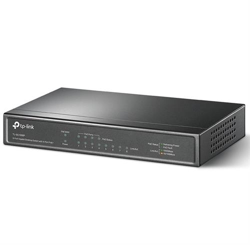 TP-Link TL-SG1008P 8 Port Gigabit Desktop Switch with 4× PoE+, Fanless, Plug & Play