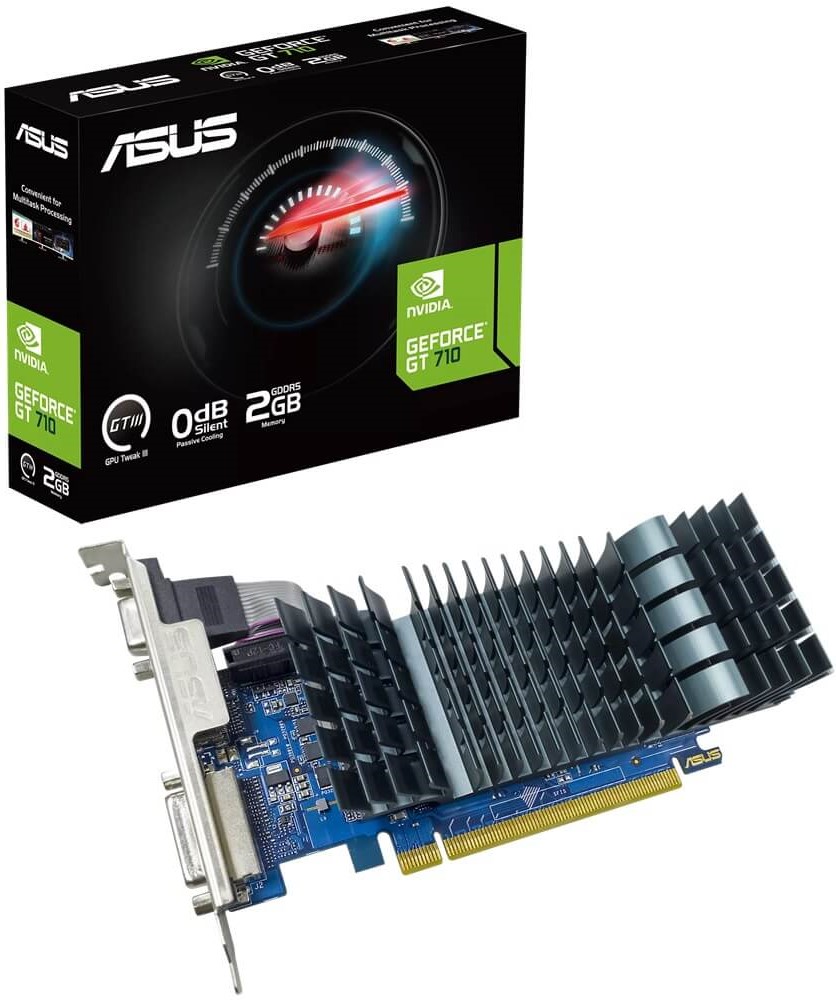 ASUS GT 710 EVO Silent 2GB GDDR5 Graphics Card, Triple Display, Passive Cooling